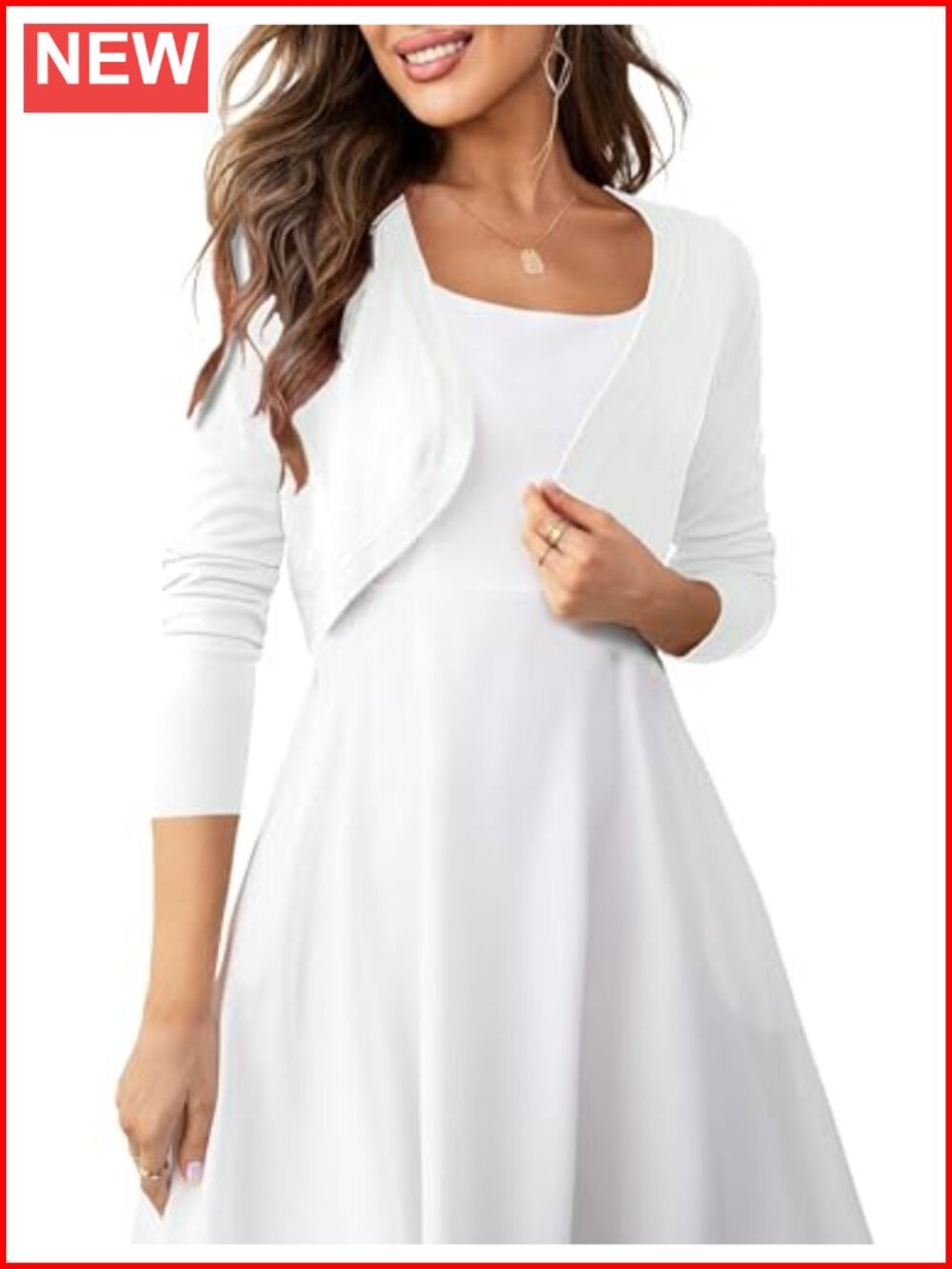 Cropped Bolero Shrug Cardigan Open Front Long Sleeve Ribbed Knit Women's Sweater